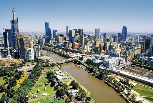 Skyline auf Melbourne Victoria Australien