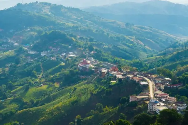 Blick vom Berg Doi Mae Sa Long in Nordthailand